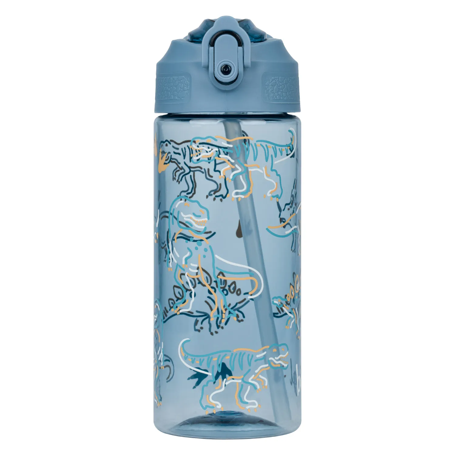 Baagl Tritanová láhev na pití s brčkem Dino, 500 ml 