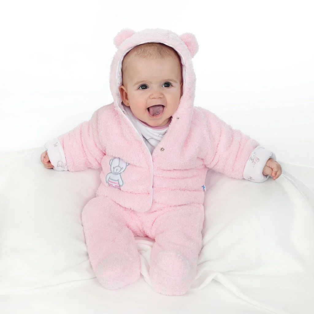 New Baby Zimní kombinézka Nice Bear růžová, vel. 68 (4-6m)