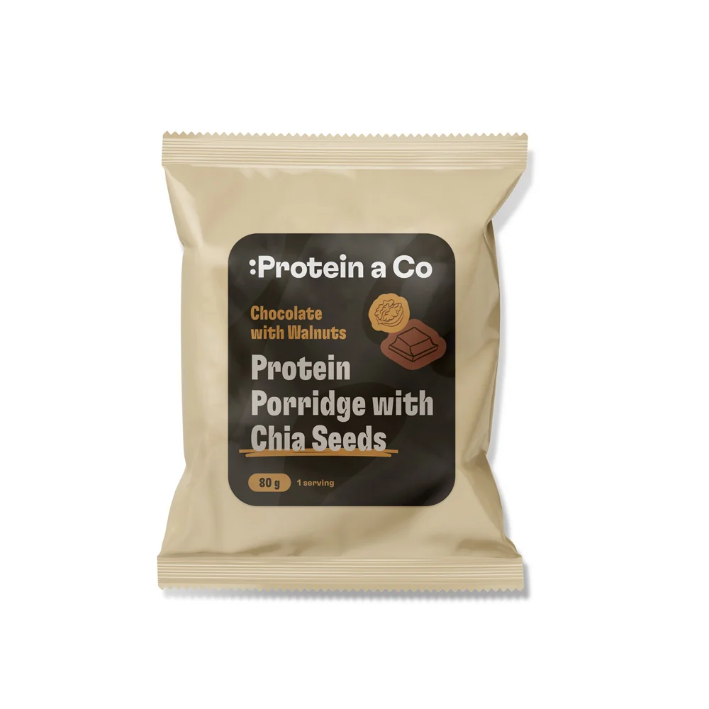 Protein a Co Proteinová kaše s chia 80 g Čokoláda, vlaš. ořech