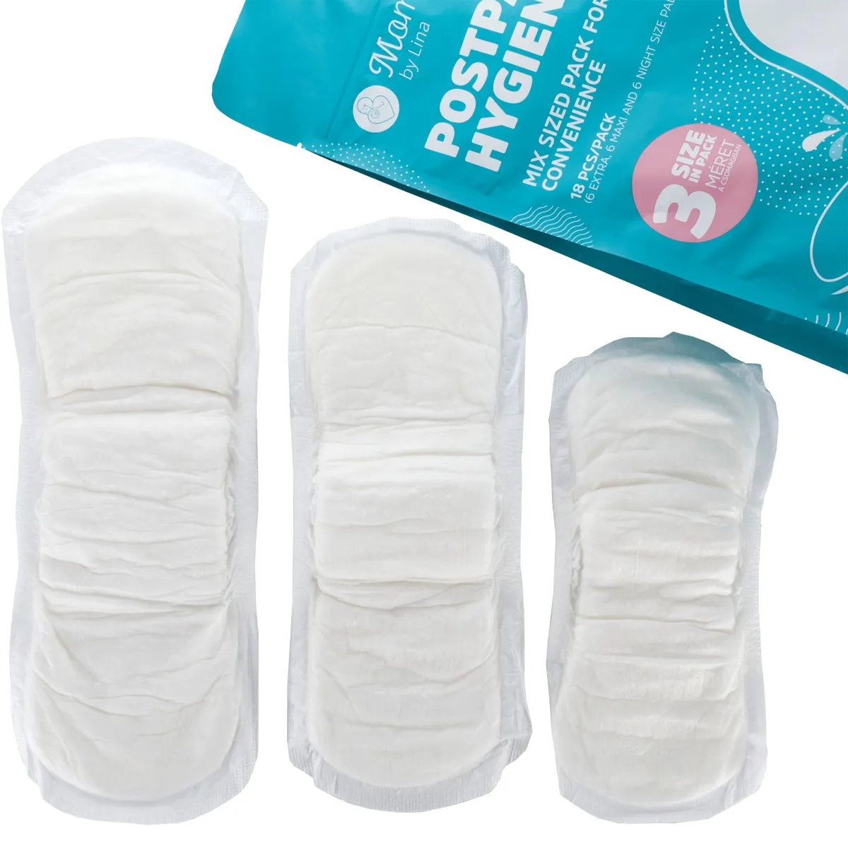 MomCare Poporodní hygienické vložky různé velikosti 18 ks