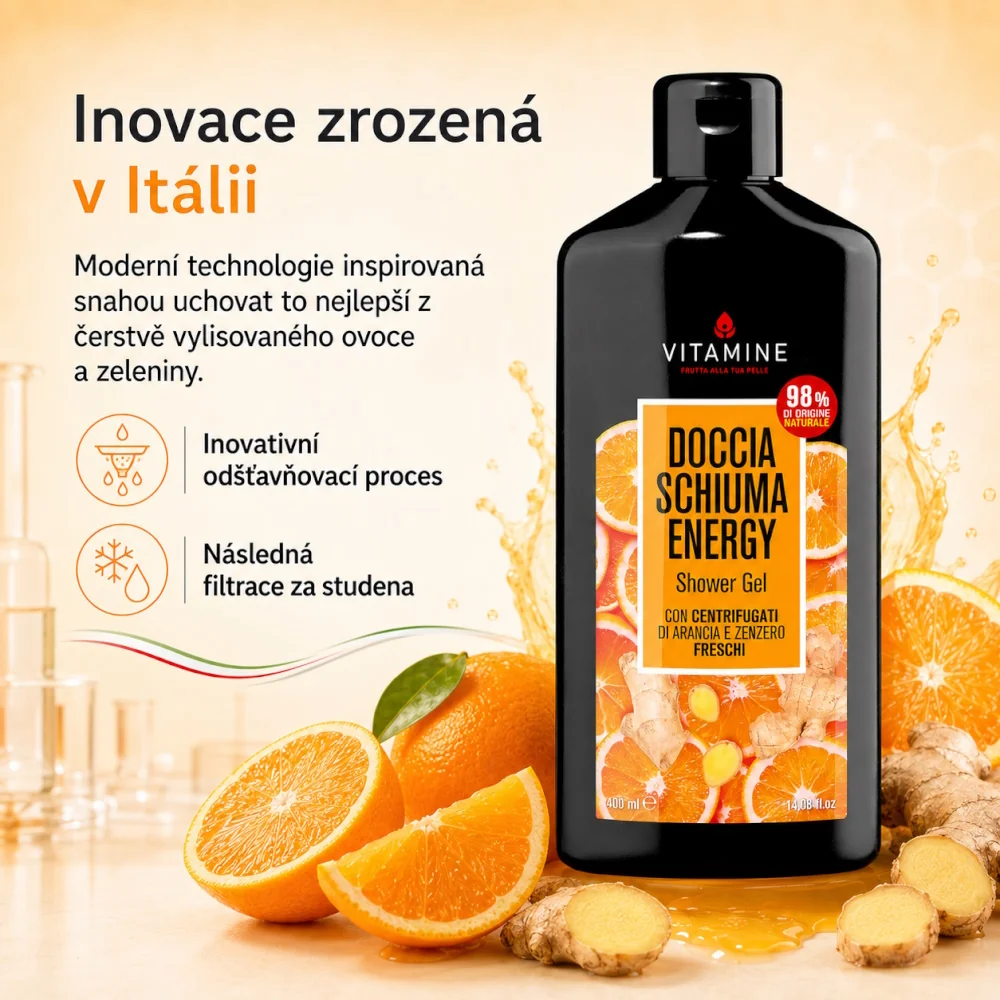 Vitamine Energy Pomeranč a zázvor sprchový gel 400 ml