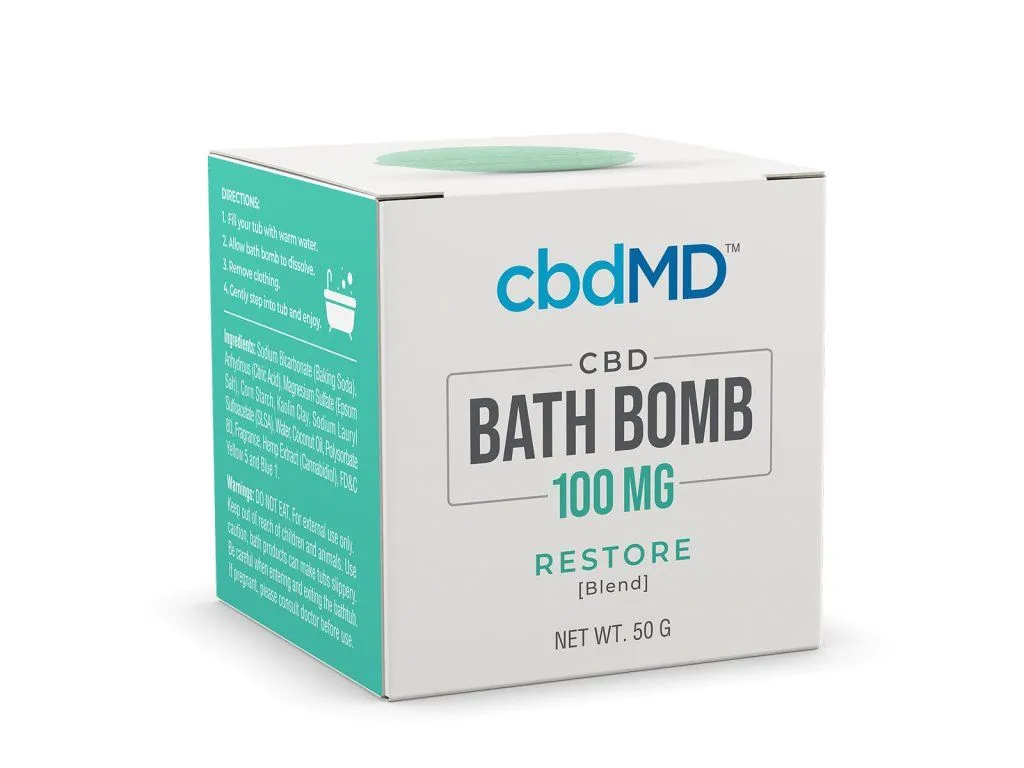 cbdMD Bath Bomb 100 mg Restore-Blend