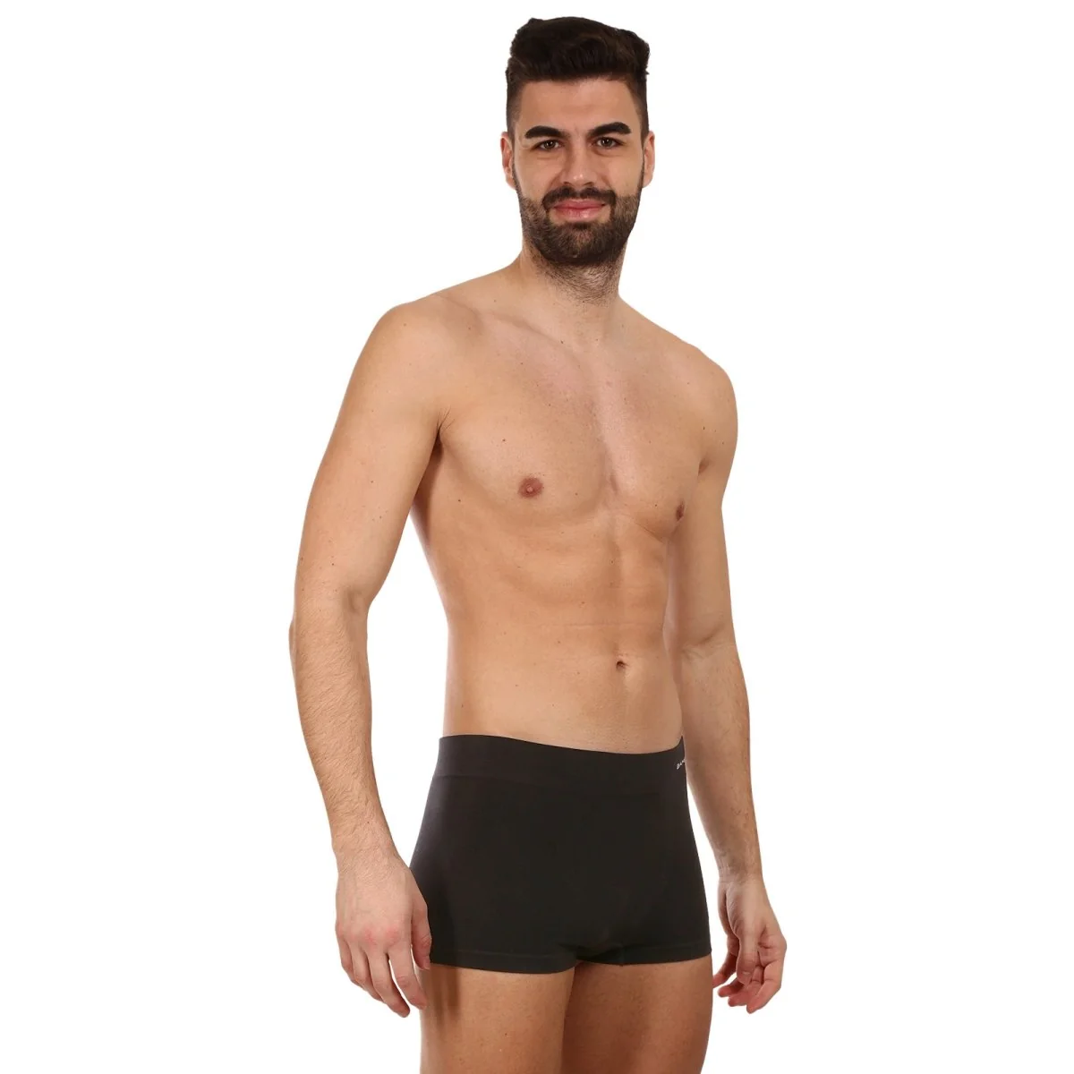 Gino Pánské boxerky bezešvé bambusové černé (53005) M