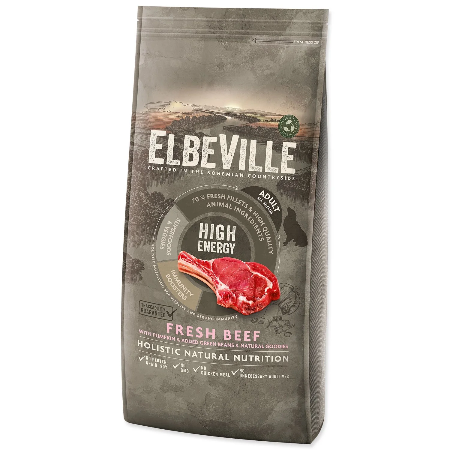 ELBEVILLE Krmivo Adult All Breeds High Energy Fresh Beef 11,4kg