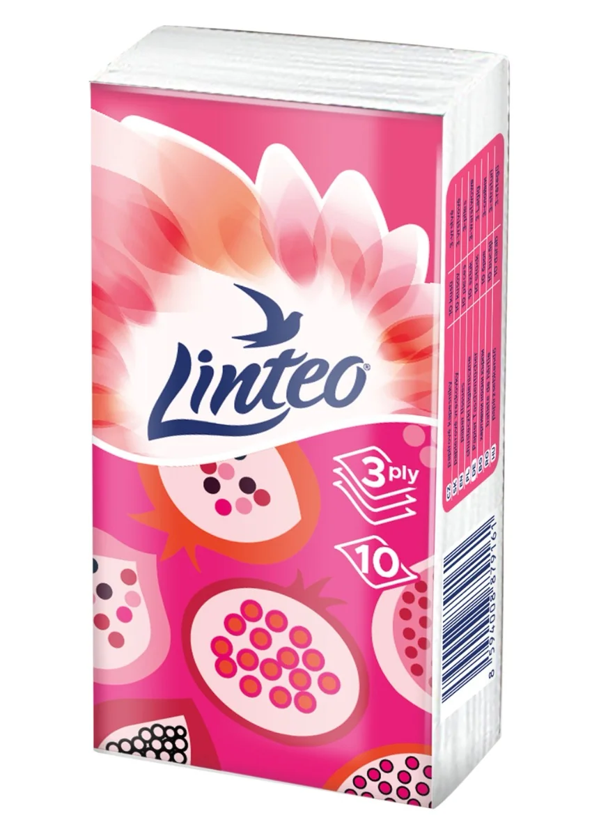 Linteo Papírové kapesníky 3-vrstvé 10x10 ks