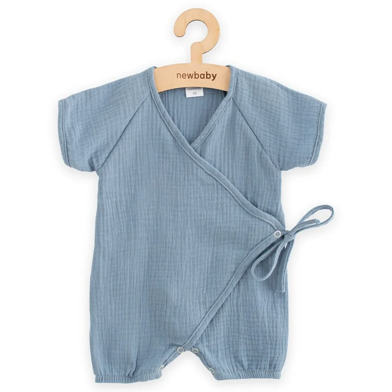 New Baby Kojenecký letní mušelínový overal blue, vel. 86 (12-18m)
