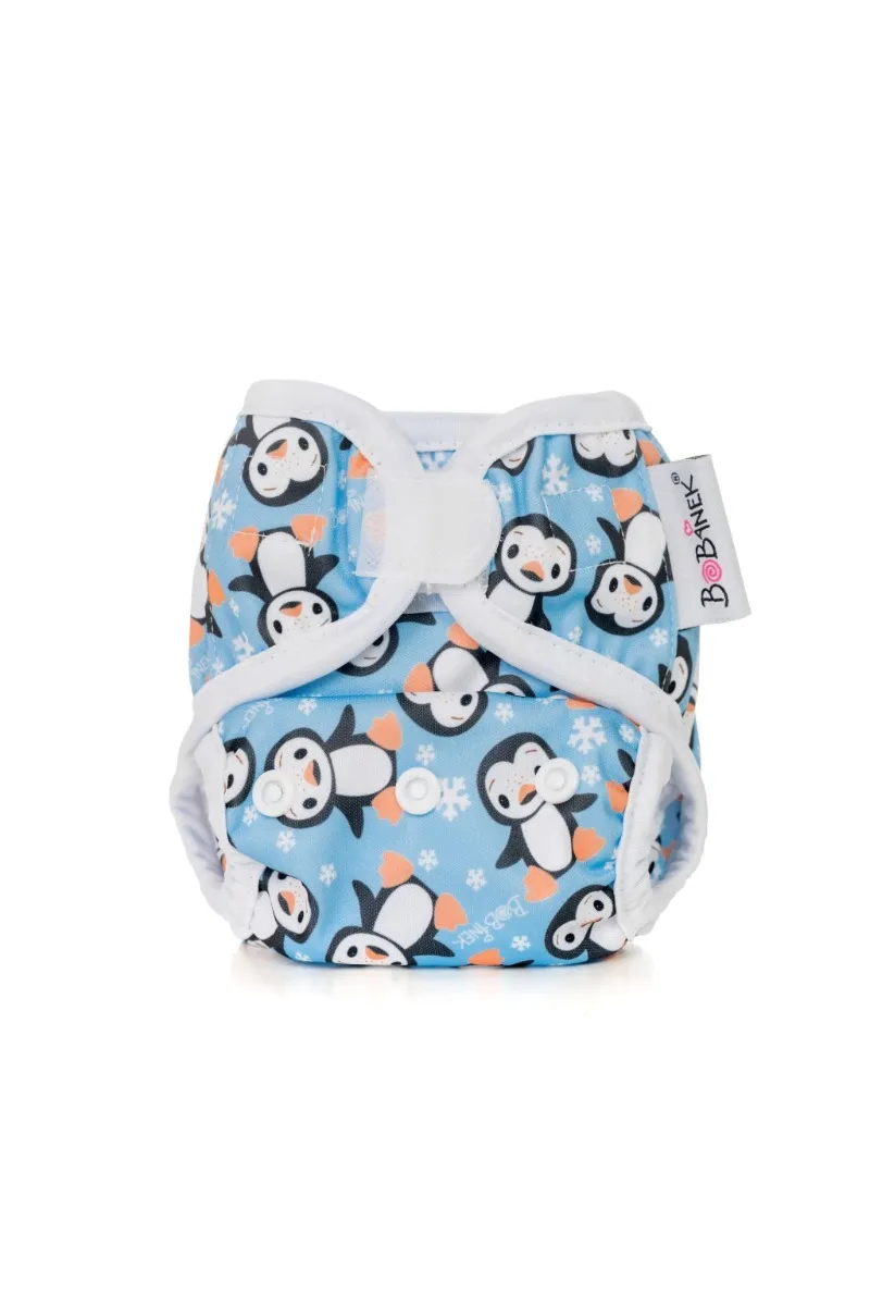 Bobánek Novorozenecké svrchní kalhotky suchý zip 1 ks tučňáci