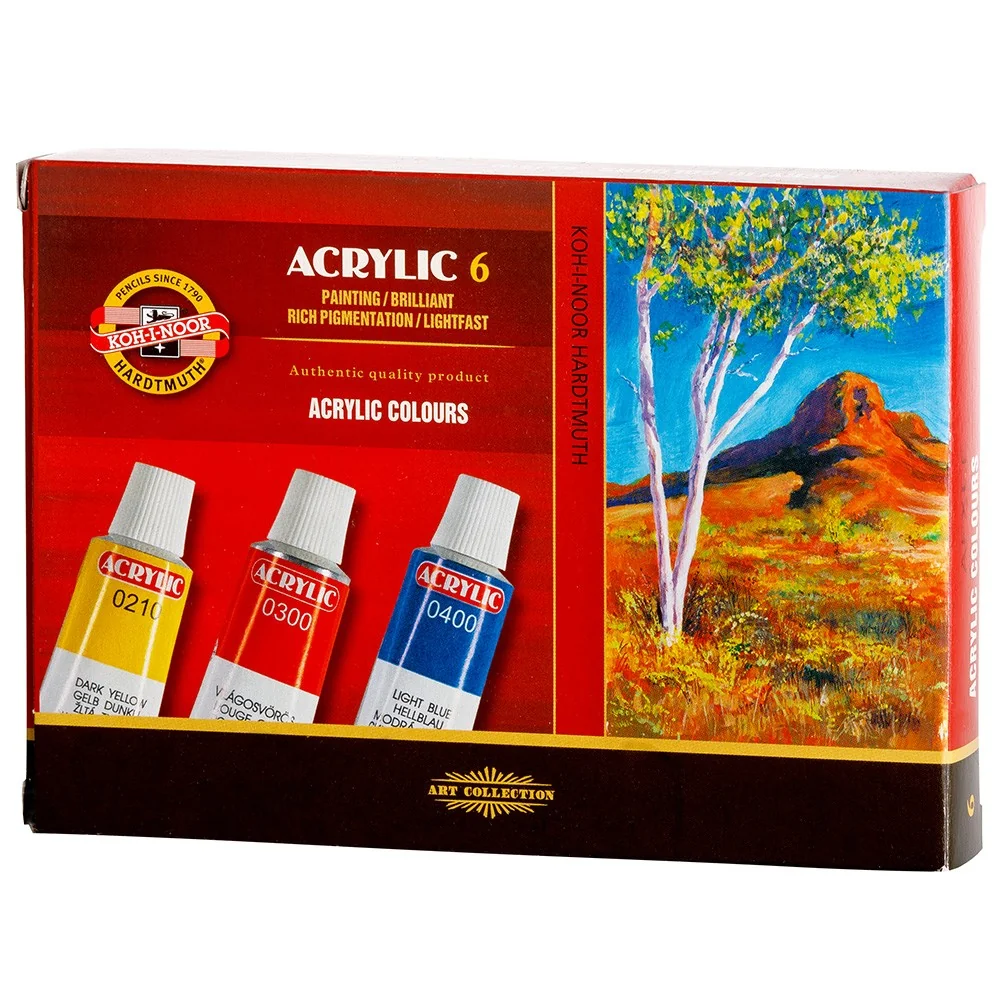 KOH-I-NOOR 162701/6 - souprava akrylových barev 6 × 16 ml