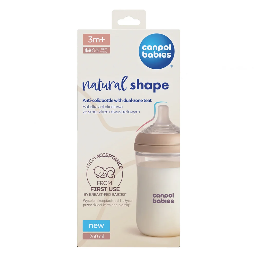 Canpol babies Natural Shape Antikoliková lahev 260 ml
