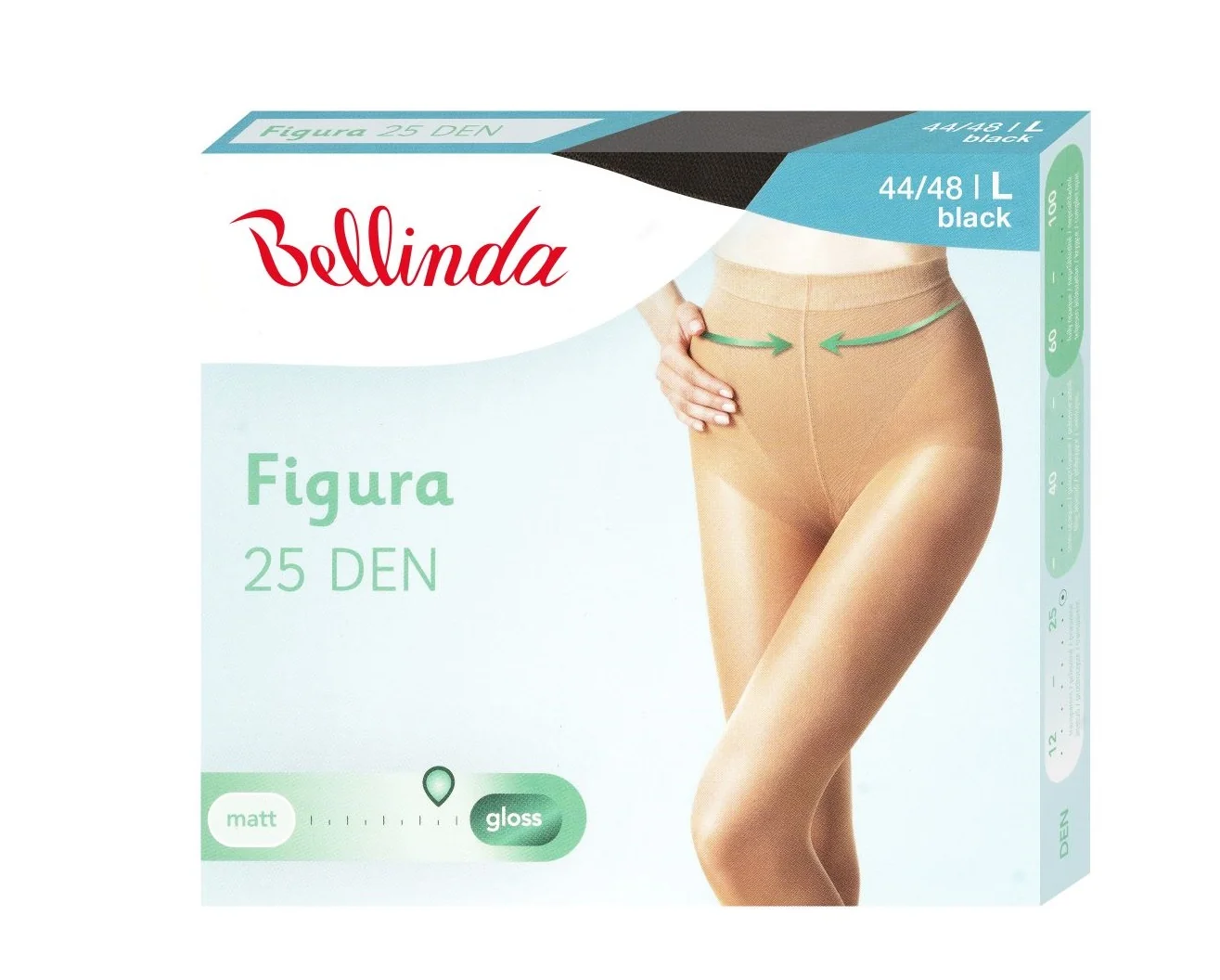 Bellinda Figura 25 DEN vel. L stahovací punčochové kalhoty černé