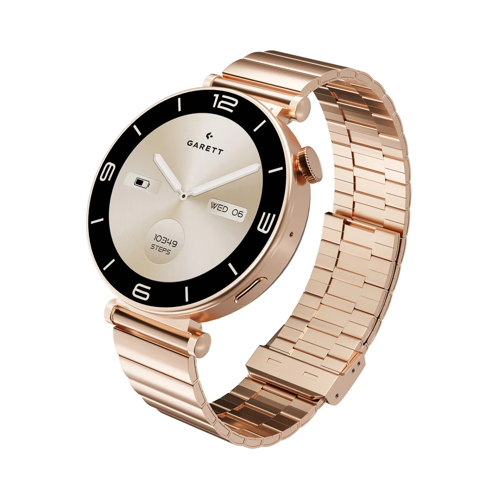 Garett Smartwatch chytré hodinky Rose Gold Solid Steel