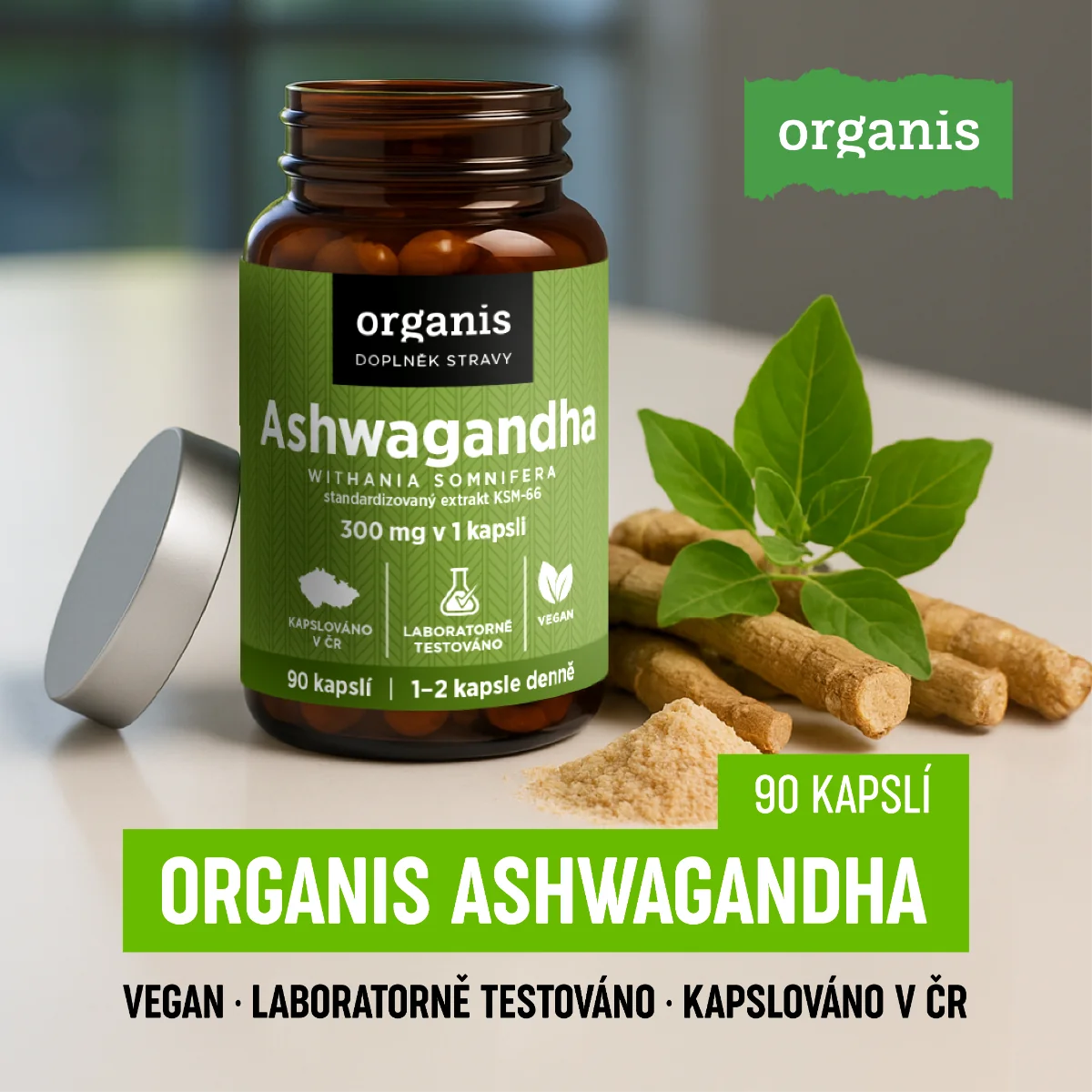 Organis Ashwagandha 300 mg 90 kapslí