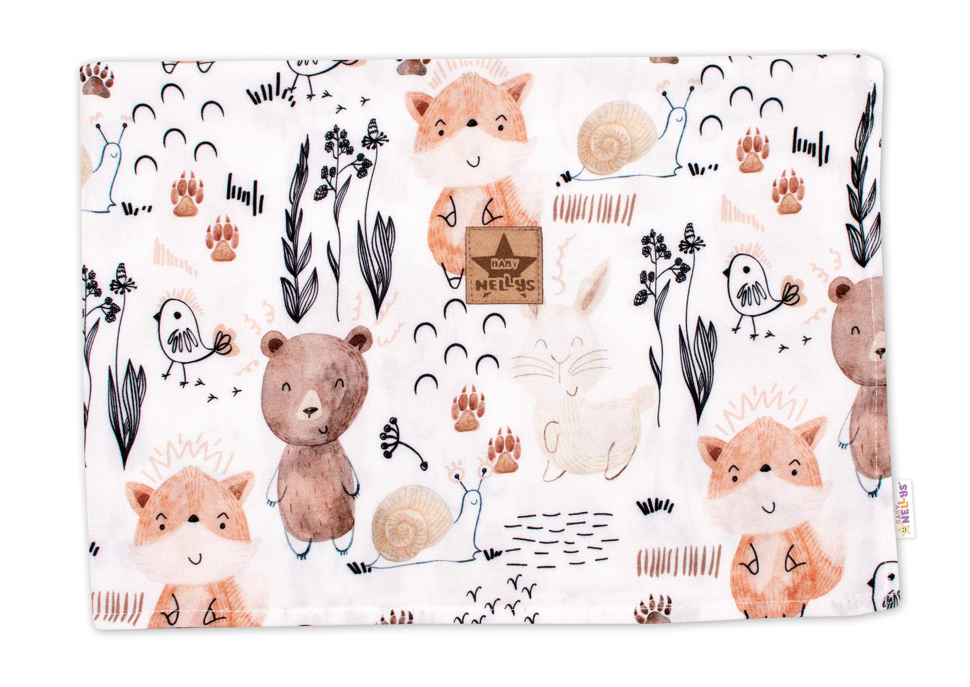 Baby Nellys Sada do postýlky, bambusová 2D - dečka + polštářek, Bamboo Happy Animals, bílá