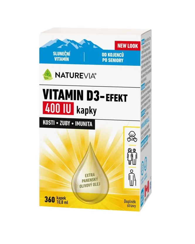 NatureVia Vitamin D3-Efekt 400 IU kapky 10,8 ml