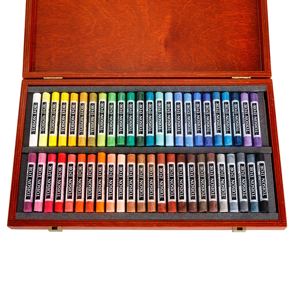 KOH-I-NOOR TOISON D´OR 8596/48 - prašné křídy v dřevěné kazetě - 48 ks