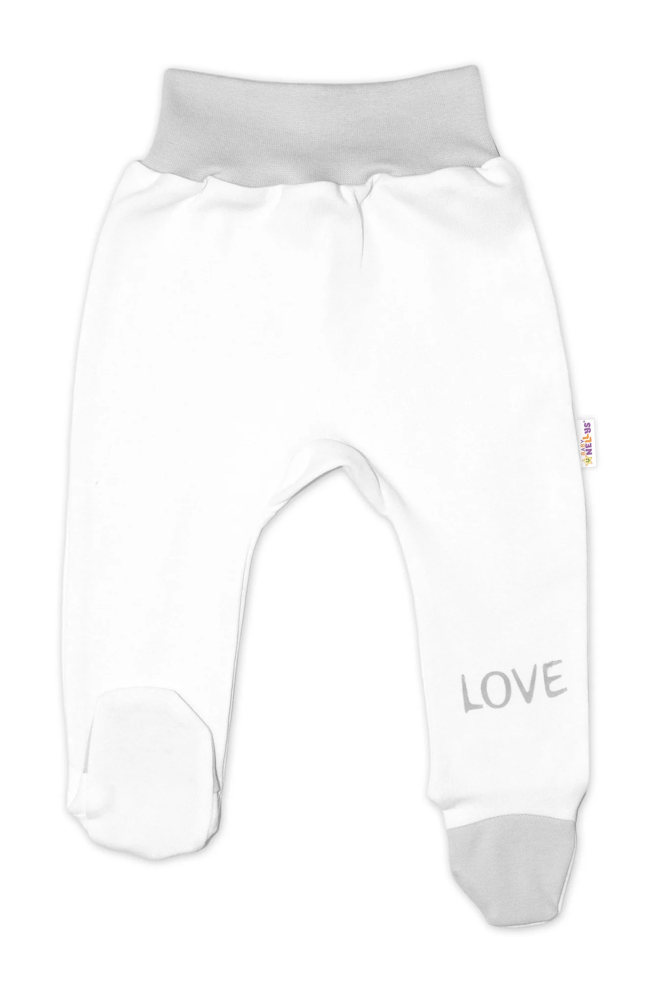 Baby Nellys Kojenecké polodupačky, bílé - Love