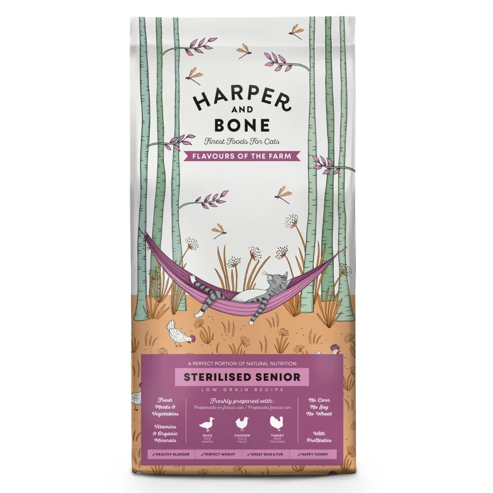 Harper and Bone Cat Senior Sterilised příchutě farmy 5 kg 