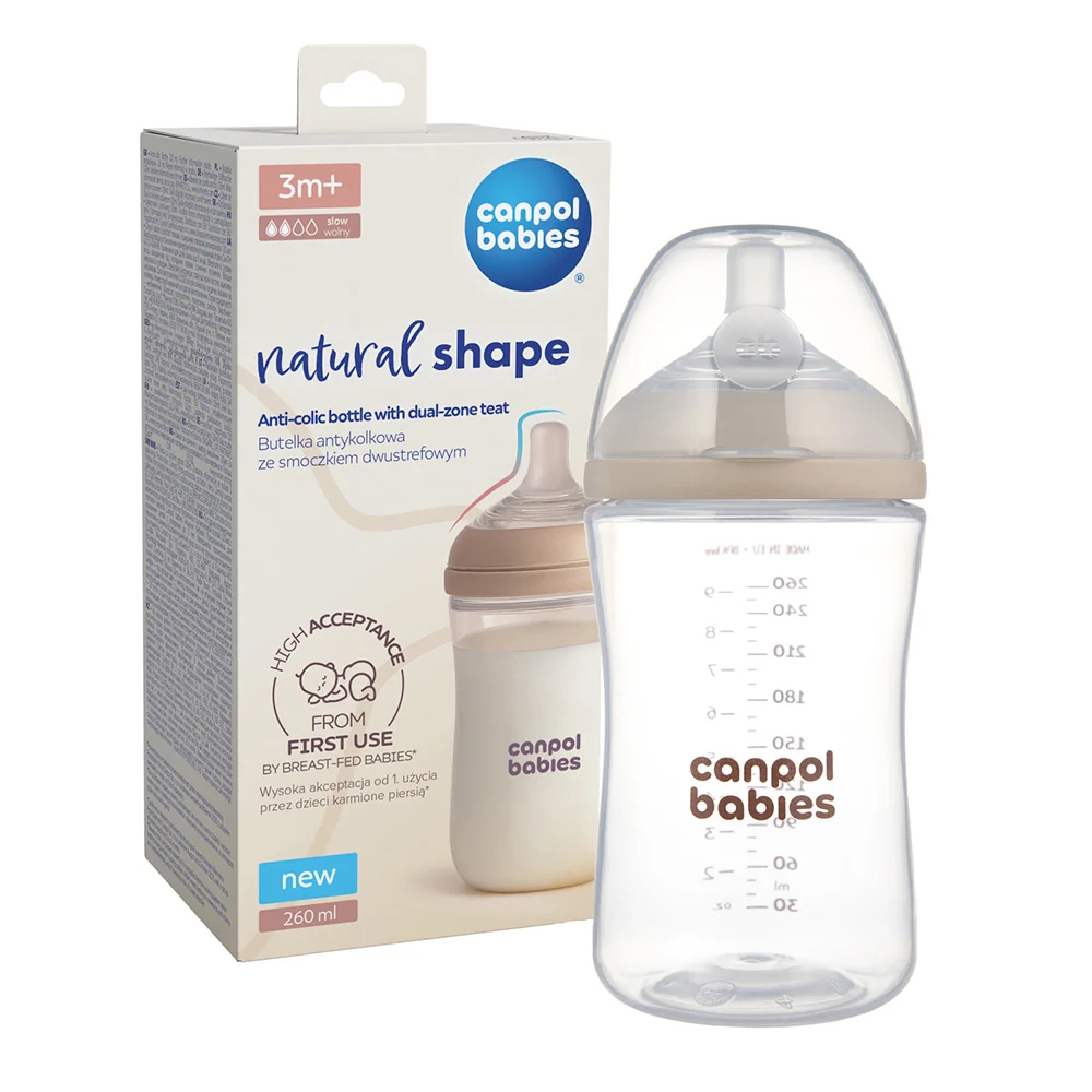 Canpol babies Natural Shape Antikoliková lahev 260 ml