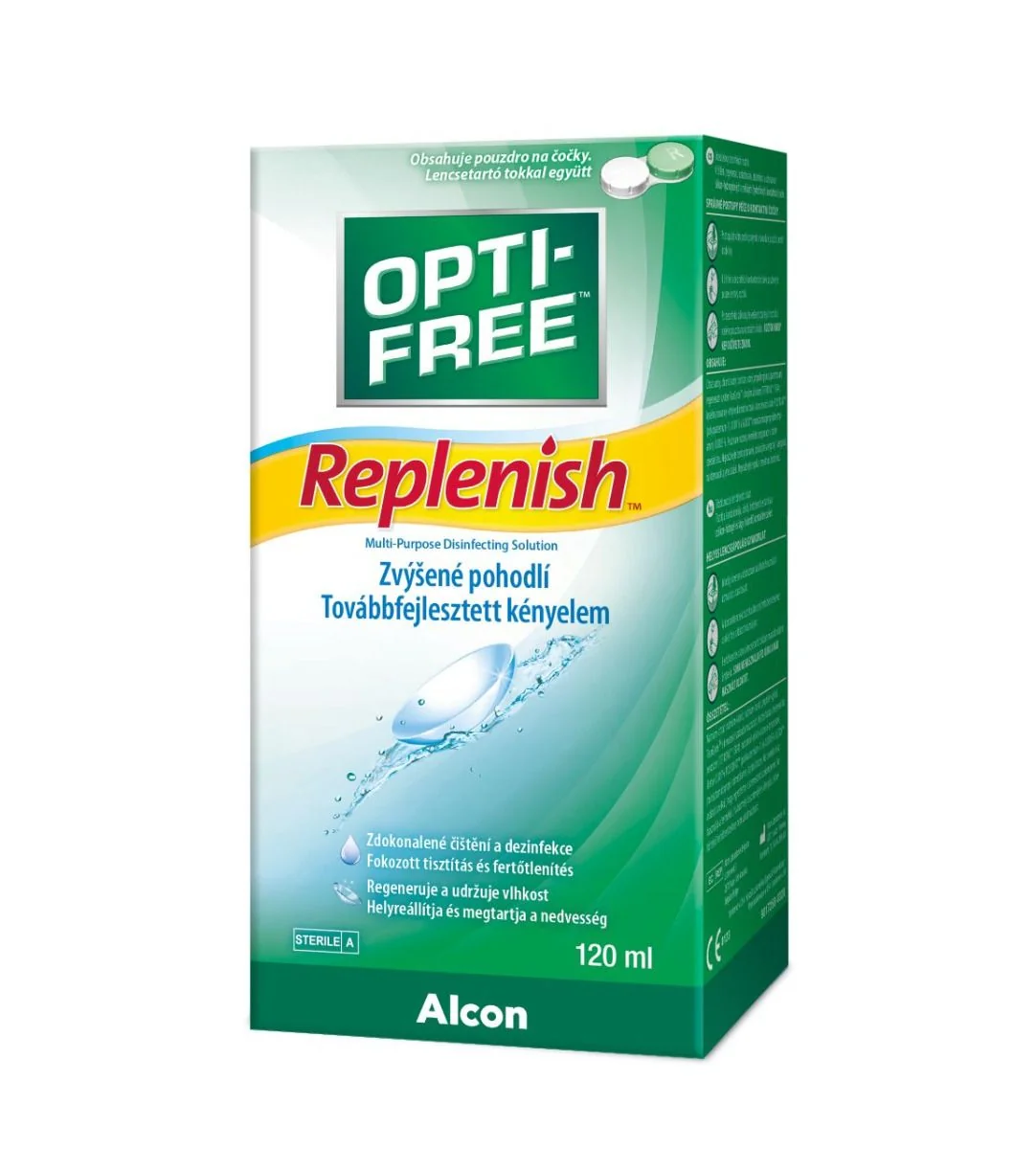 Opti free Replenish roztok 120 ml + pouzdro na čočky