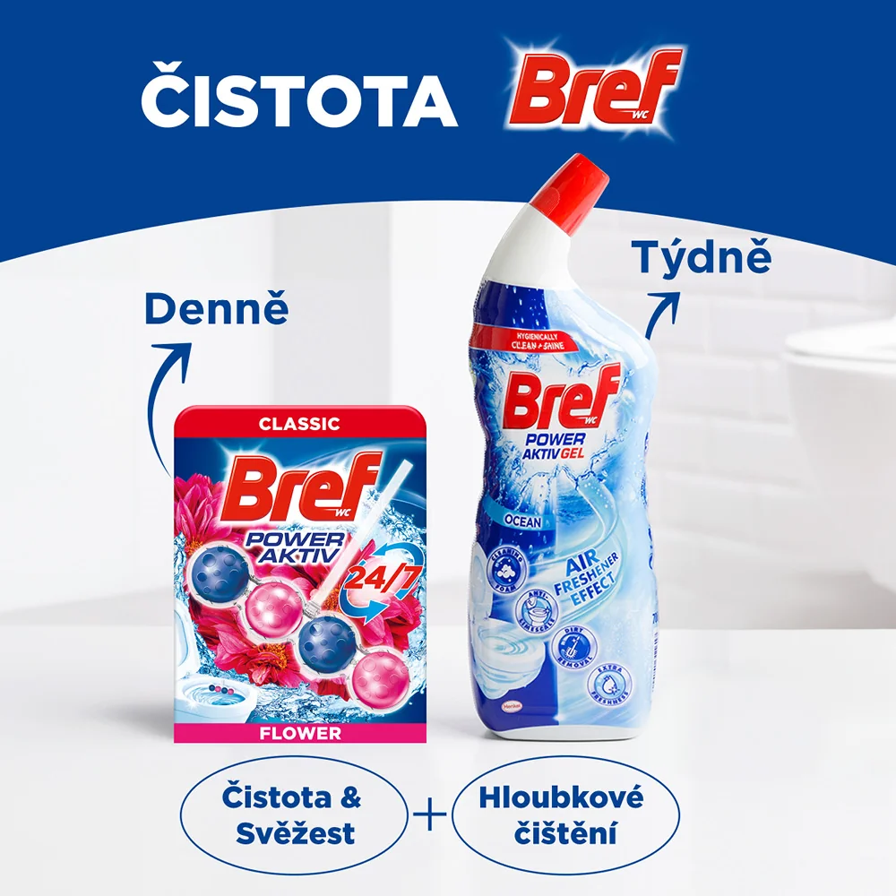 Bref WC blok Power Aktiv Flower 4x50 g