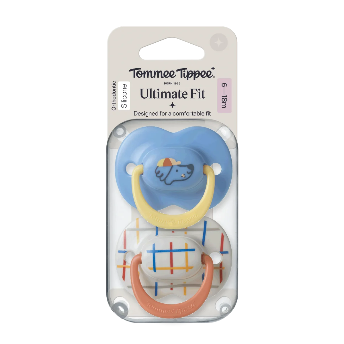 Tommee Tippee Silikonový dudlík Ultimate Fit Deco Boy 6-18m 2 ks více barevných variant