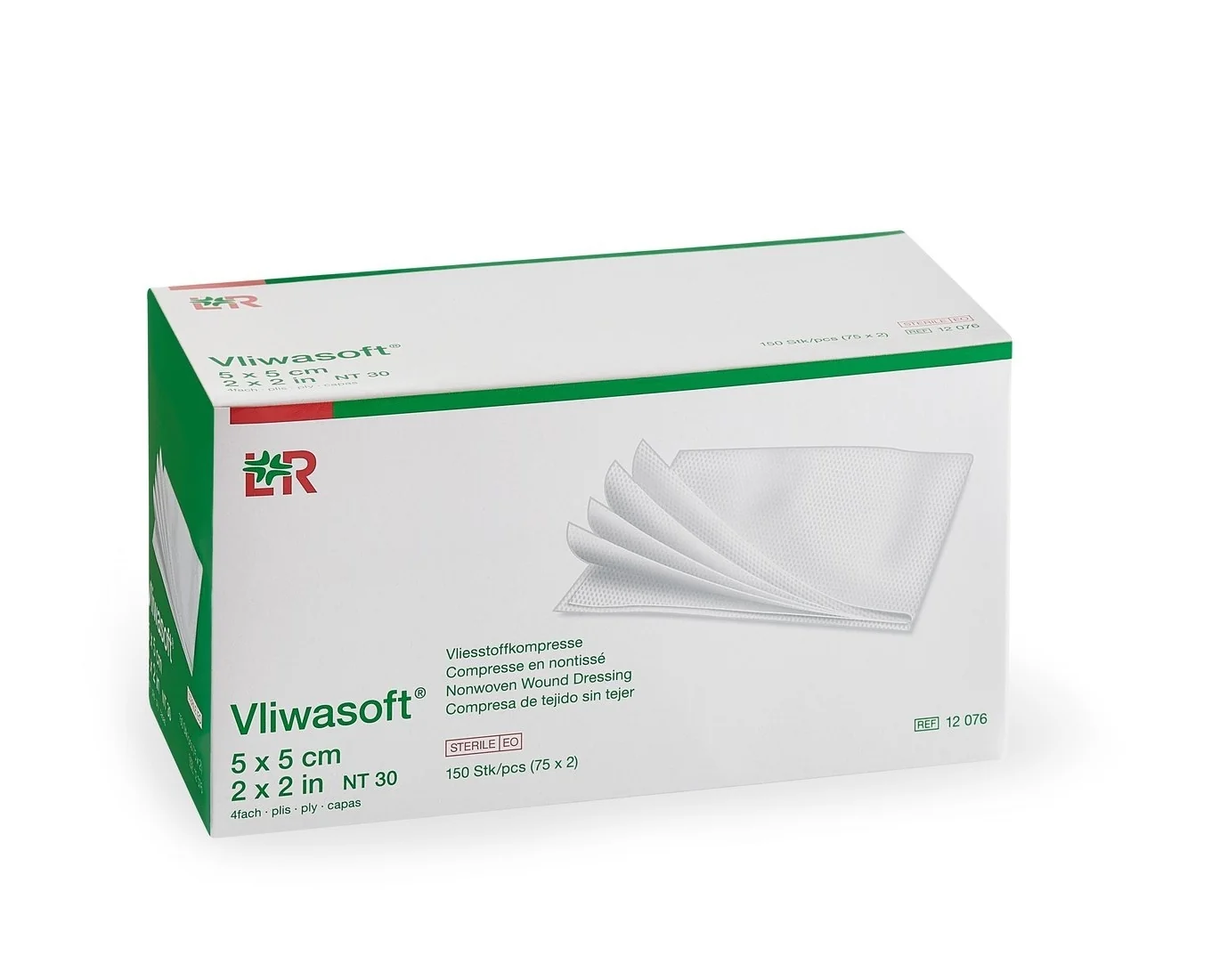 Vliwasoft Komprese z netkané textilie sterilní 5 x 5 cm 150 ks