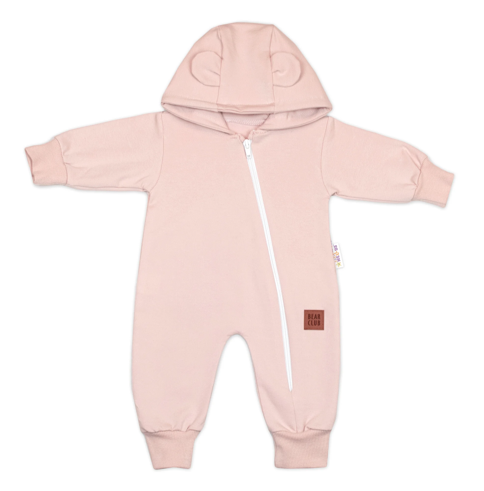 Baby Nellys Rostoucí overal pro miminko, čepice, botky, 3D, růžová, 80/86