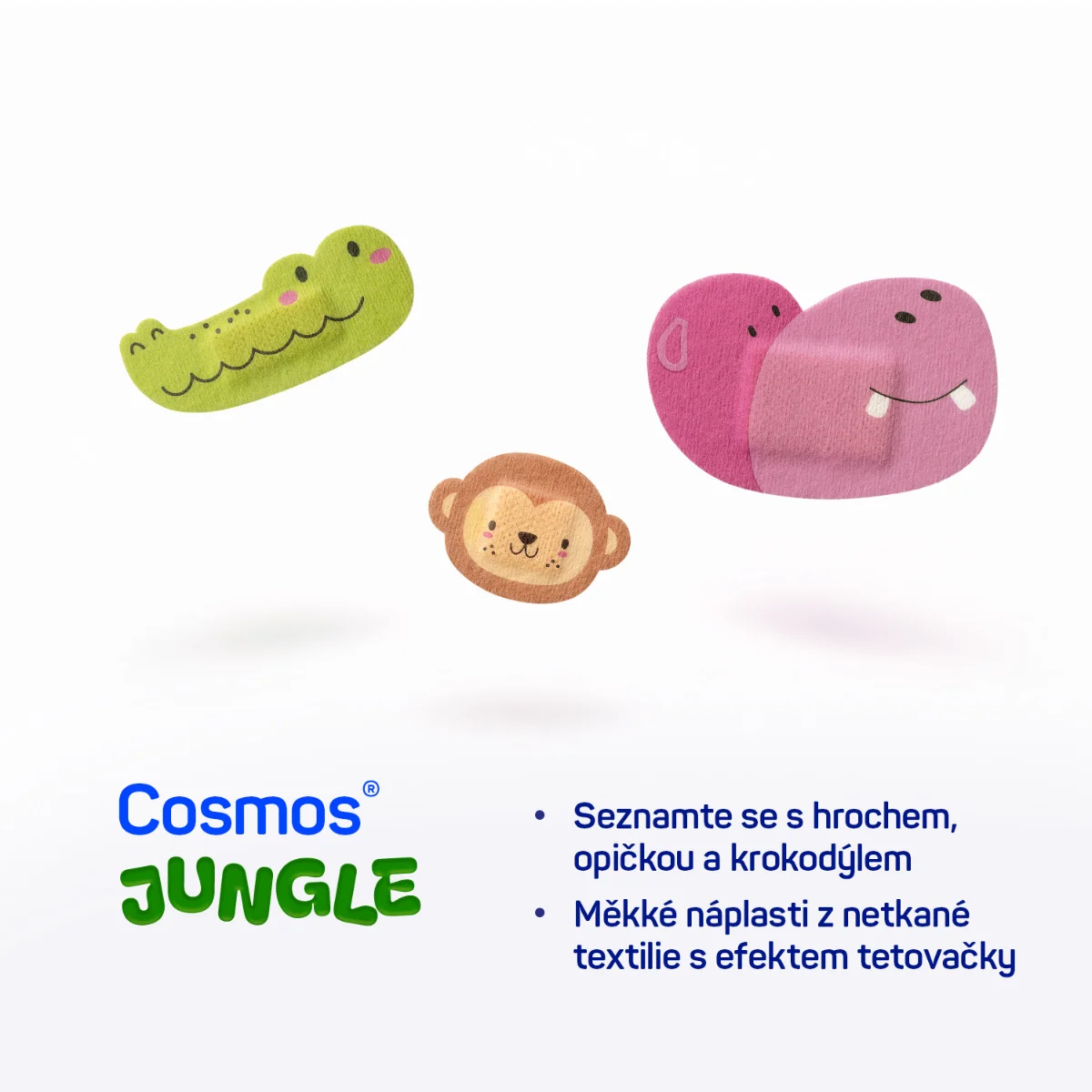 Cosmos Jungle náplasti ve tvaru zvířátek 12 ks