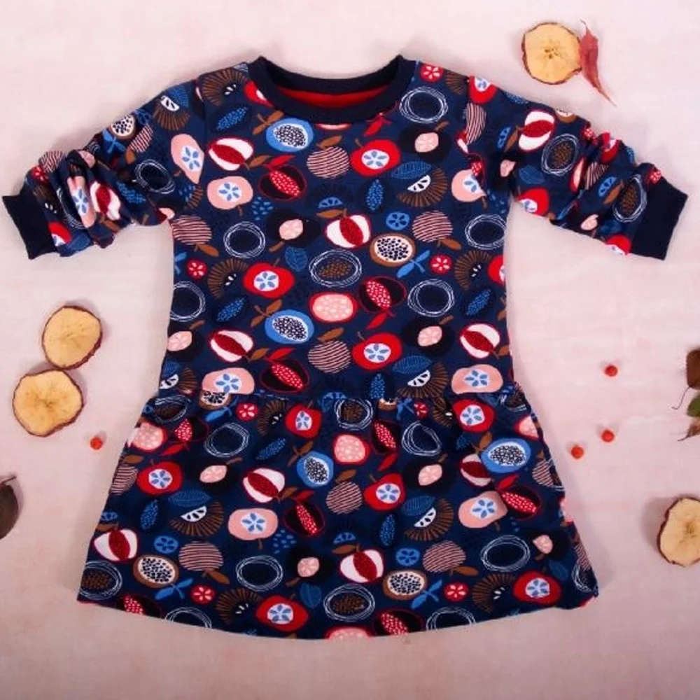 K-Baby Dívčí bavlněné šaty, Ovoce - granátové, vel. 80