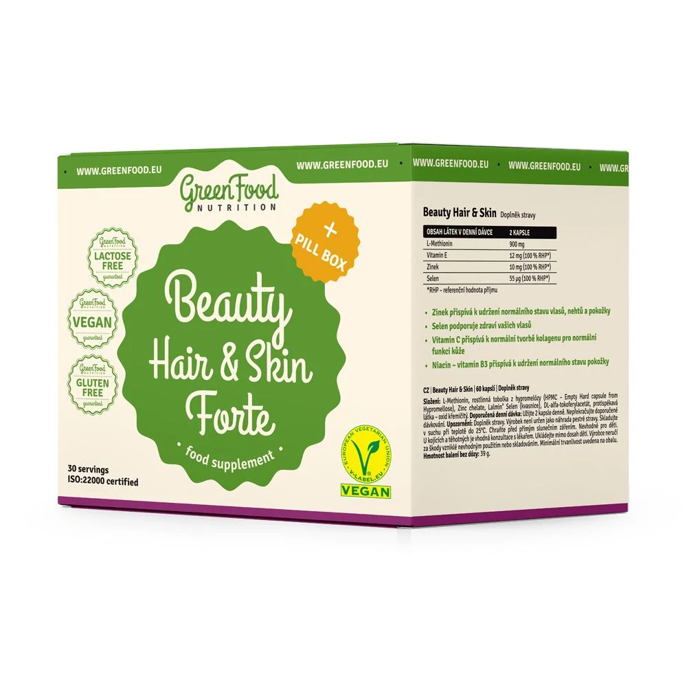 GreenFood Nutrition Box Beauty Hair & Skin Forte + Pillbox