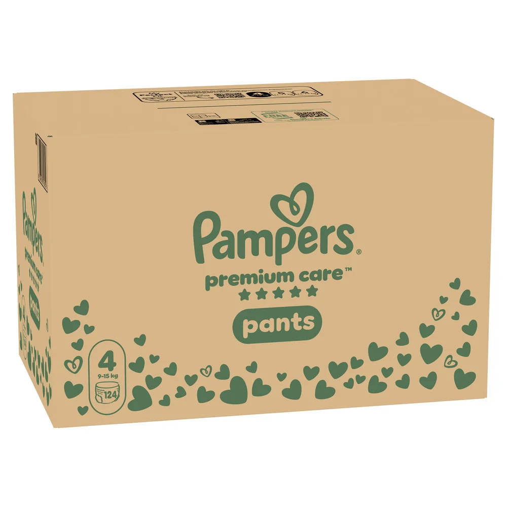 Pampers Premium Care Pants vel. 4 9–15 kg plenkové kalhotky 124 ks