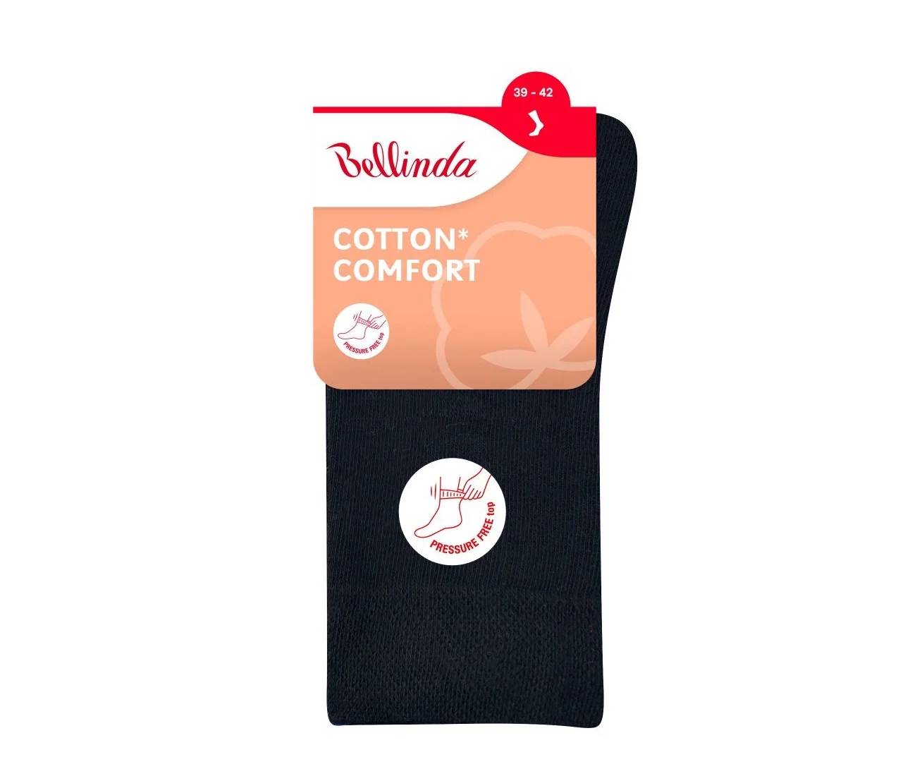 Bellinda Cotton Comfort vel. 39/42 dámské klasické ponožky 1 pár černé