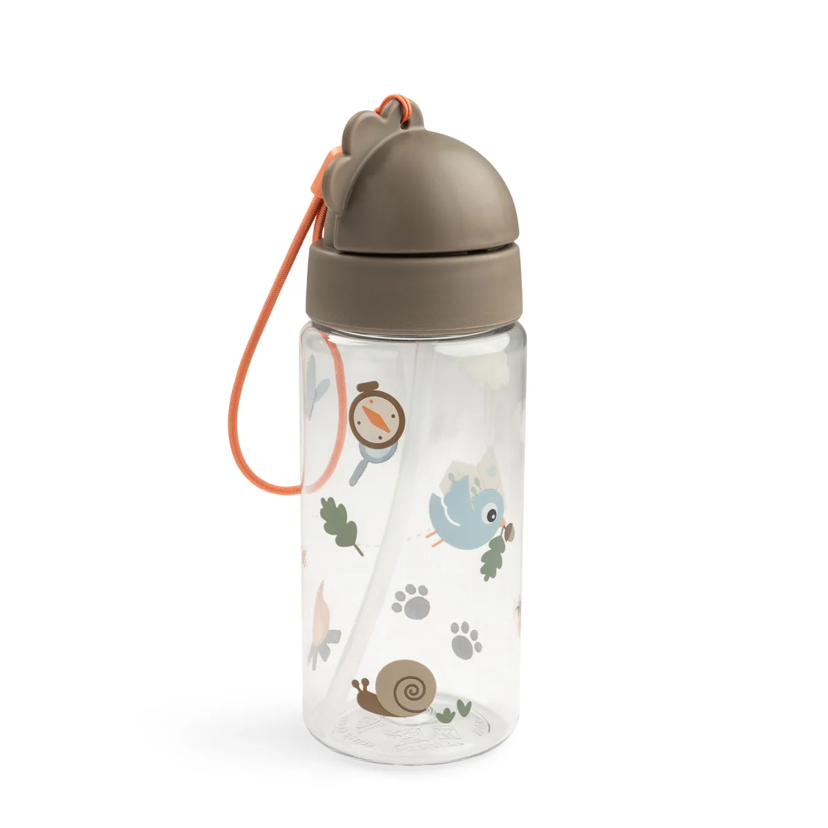 Done by Deer láhev s brčkem Tiny trails, písková, 350 ml