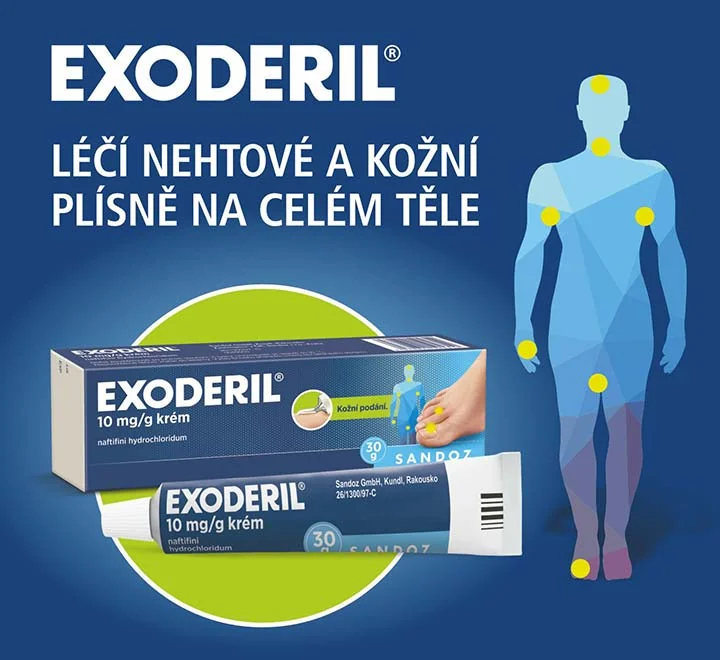 Exoderil krém 30 g léči nehtové a kožní plísně na celém těle Exoderil krém 30 g léči nehtové a kožní plísně na celém těle