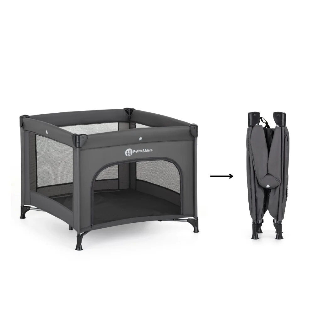 Petite&Mars Ohrádka cestovní Nook Urban Charcoal Grey