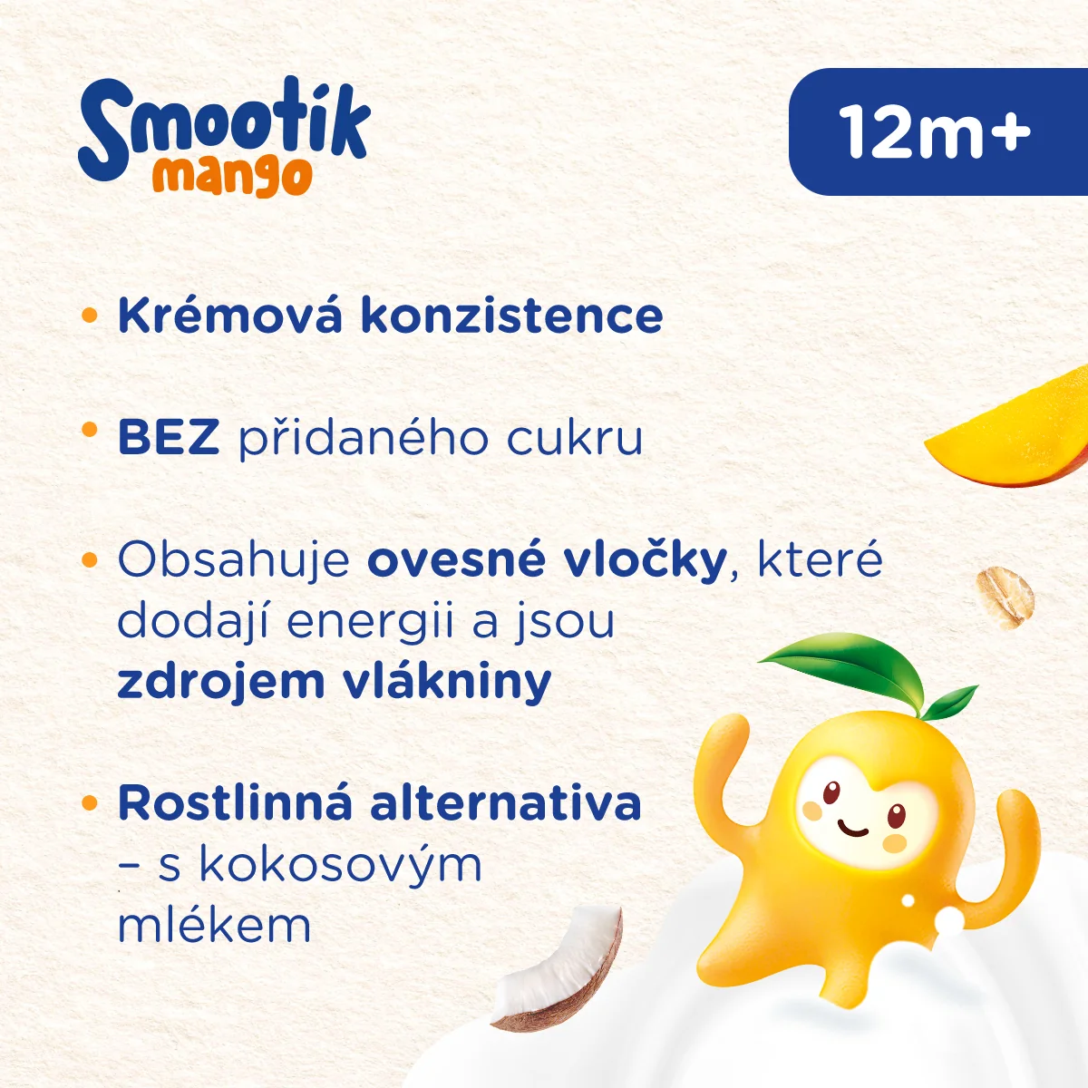Sunar Smootík Mango, kokosové mléko, ovesné vločky kapsička 120 g