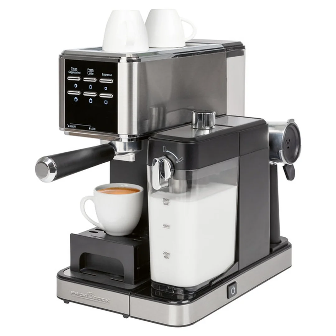 ProfiCook ES-KA 1266 espresso 2v1 (20 barů),pákové, nástavec na kapsle