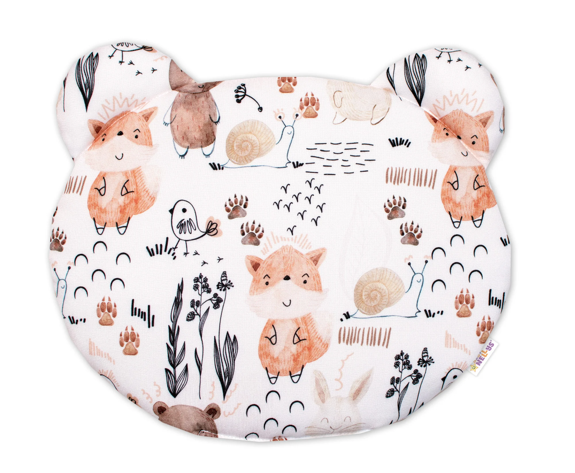 Baby Nellys Sada do postýlky, bambusová 2D - dečka + polštářek, Bamboo Happy Animals, bílá