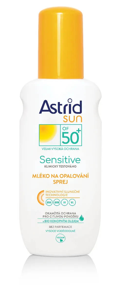 Astrid SUN SENSITIVE Mléko na opalování OF 50+ sprej 150 ml