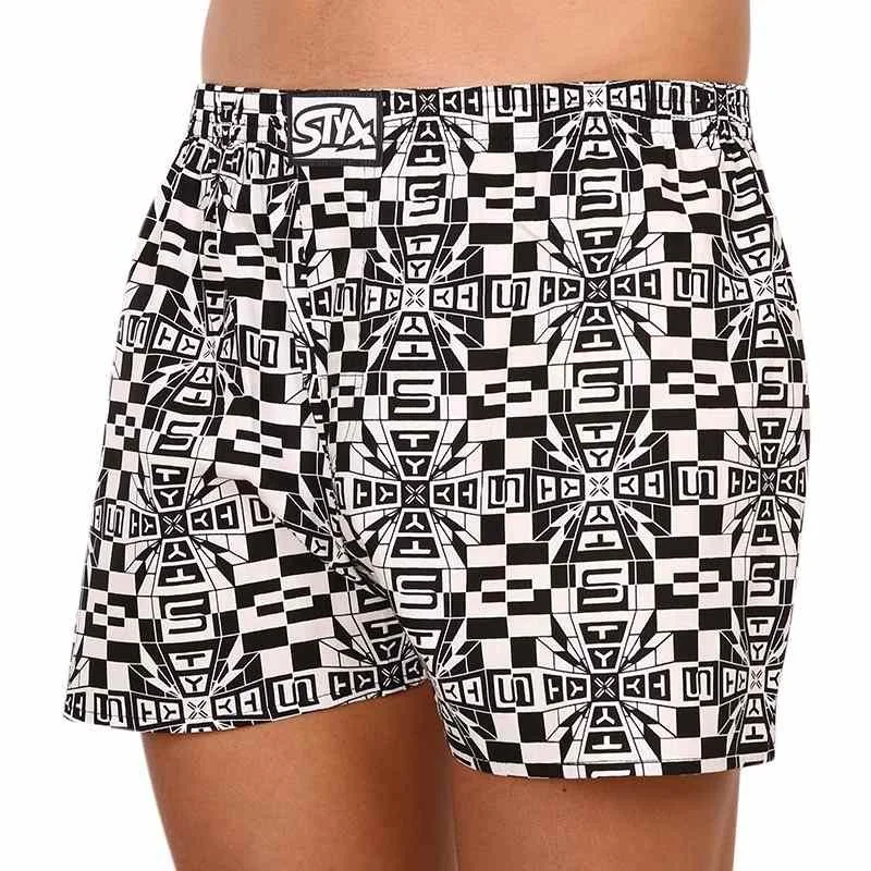 Styx Pánské trenky art klasická guma nadrozměr paradox (E1455) 5XL
