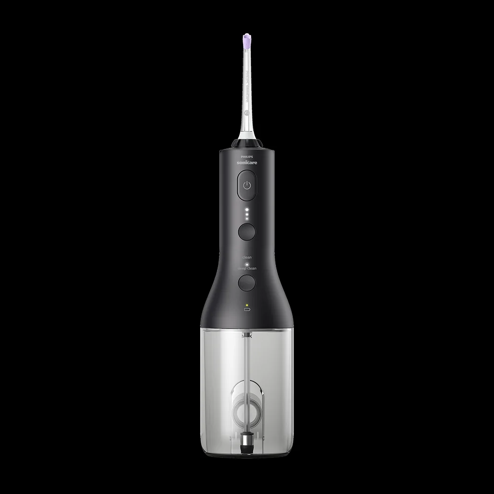 Philips Sonicare DiamondClean + PowerFlosser HX3886/43 sonický zubní kartáček + ústní sprcha 2 ks black