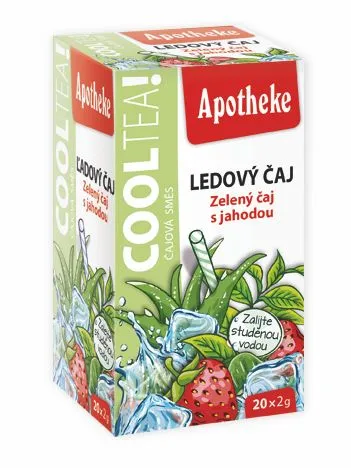 Apotheke CoolTea Zelený čaj s jahodou nálevové sáčky 20x2 g