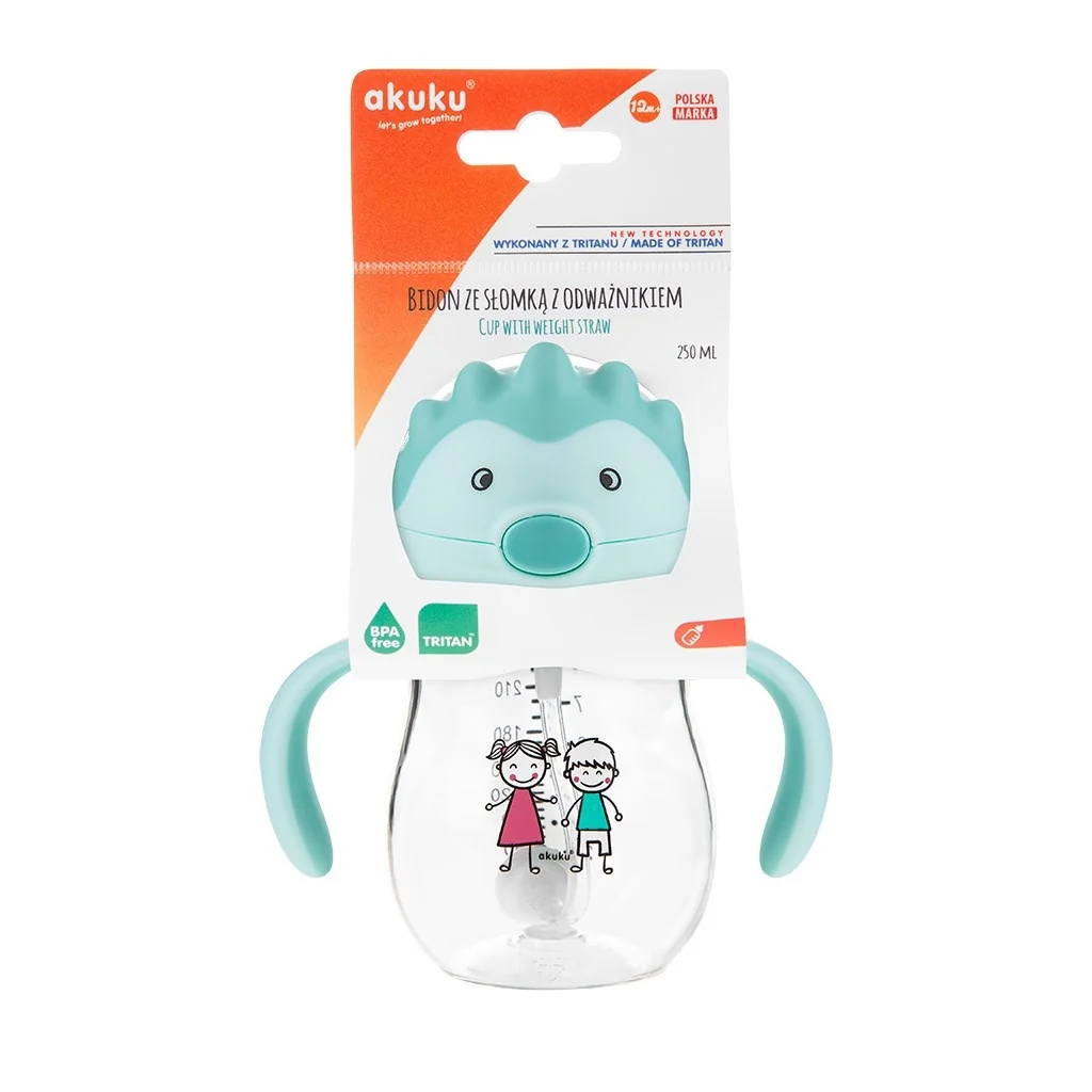 Mertens láhev s brčkem a závažím - Ježek 250 ml, +12m
