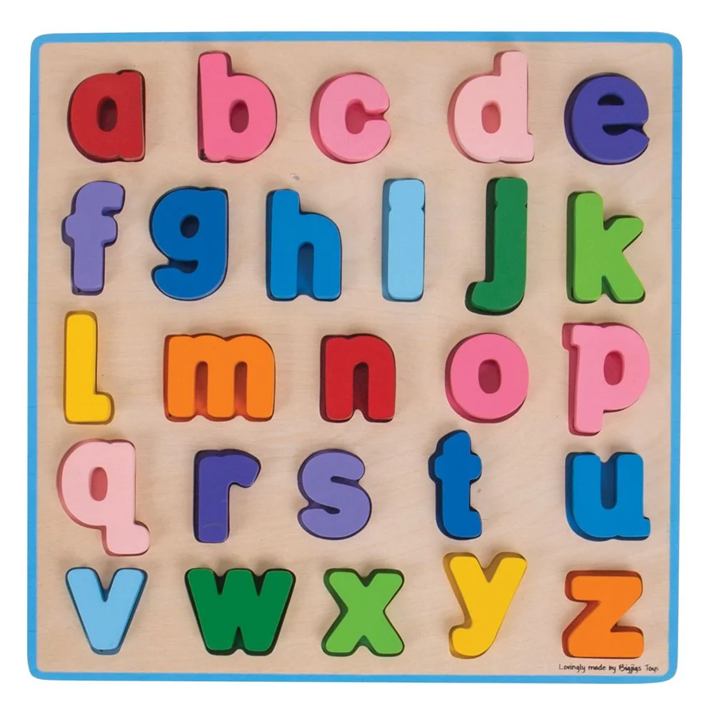 Bigjigs Toys Dřevěné puzzle Abeceda malá písmena