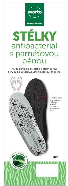 Svorto 057 Stélky antibacterial s paměťovou pěnou vel. 45–46 1 pár