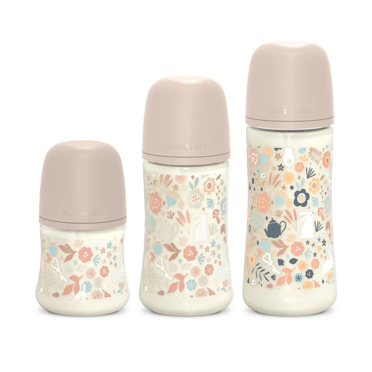 Suavinex Wonderland Kojenecká láhev průtok S 0m+ 150 ml 1 ks liberty růžová