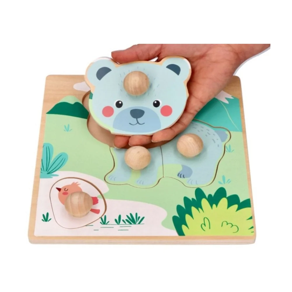 Adam Toys Dřevěné zábavné vkládací puzzle 4 roční období