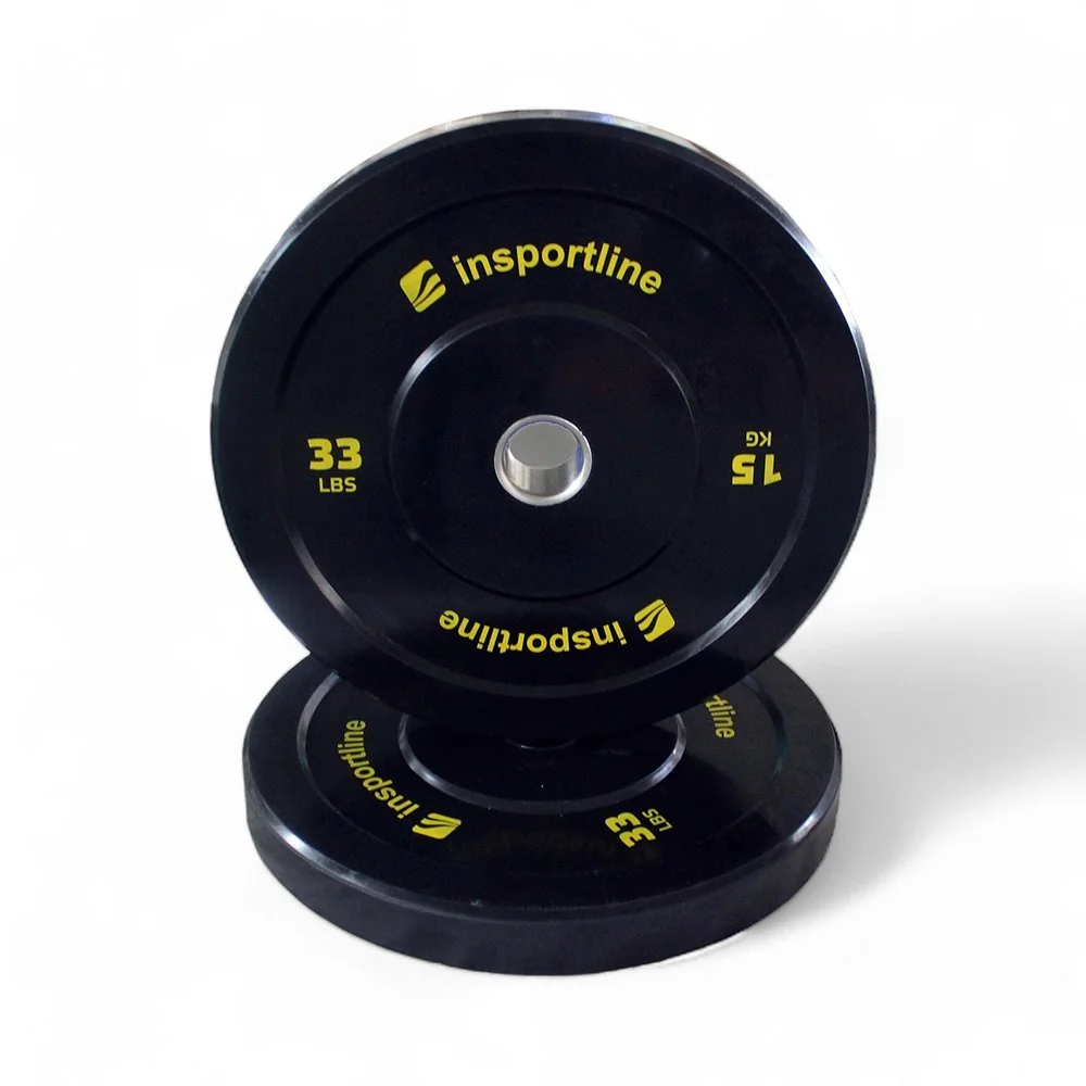 inSPORTline Gumový kotouč Bumper Plate Lite 15 kg 50 mm