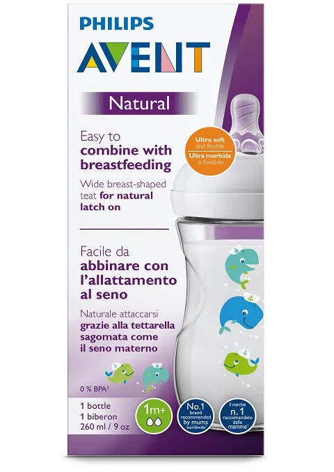 Philips Avent Láhev Natural 260 ml 1 ks velryba