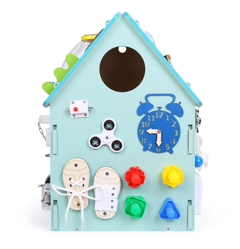 2Kids Toys Montessori Activity board Domeček modrý